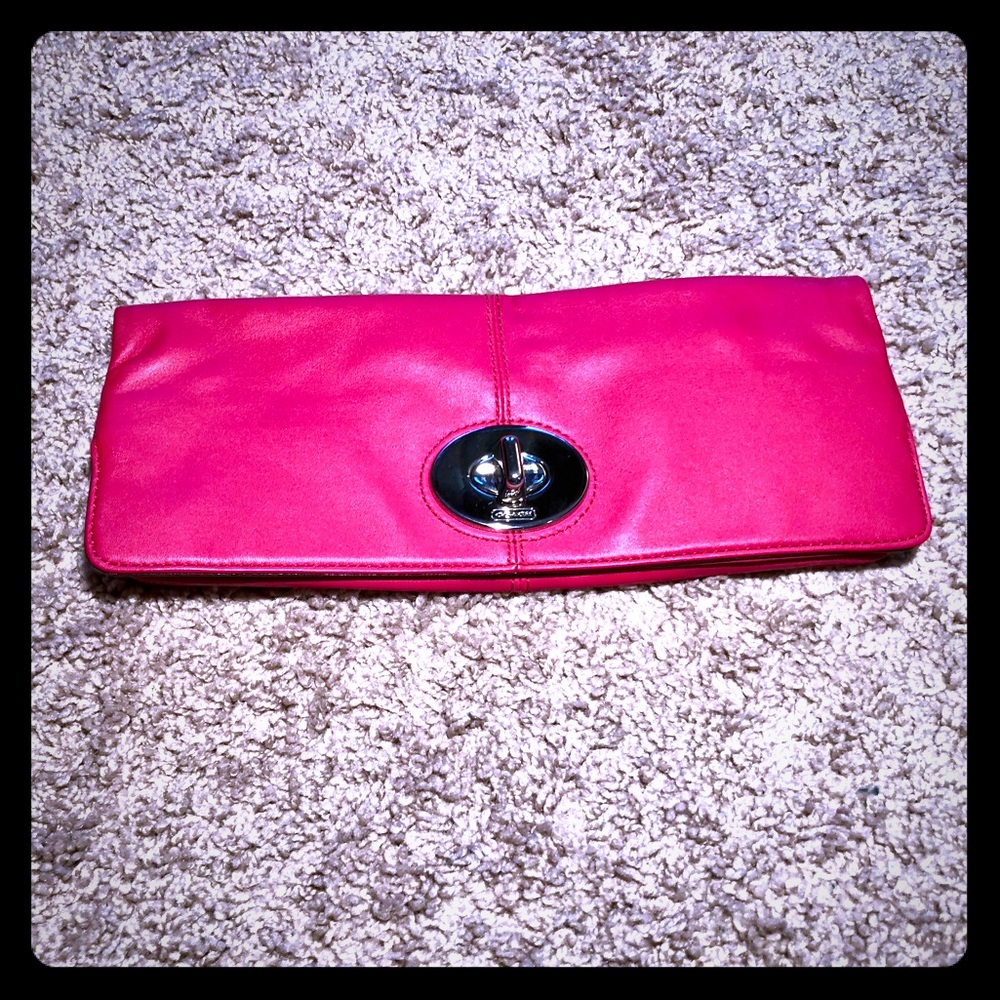 Coach pink clutch